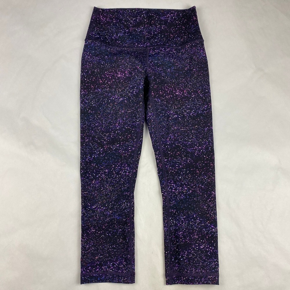 Lululemon Wunder Under Crop Legging Women's Size 6 - Purple Crystalline Multi